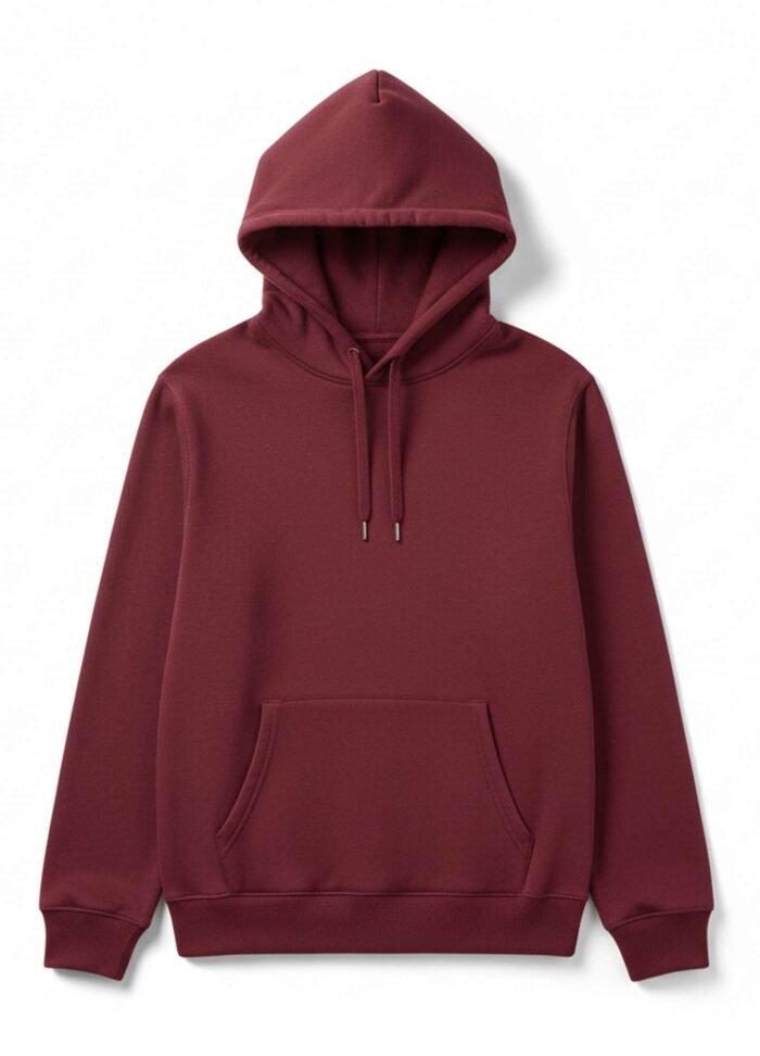 Plain Hoodie Maroon Color