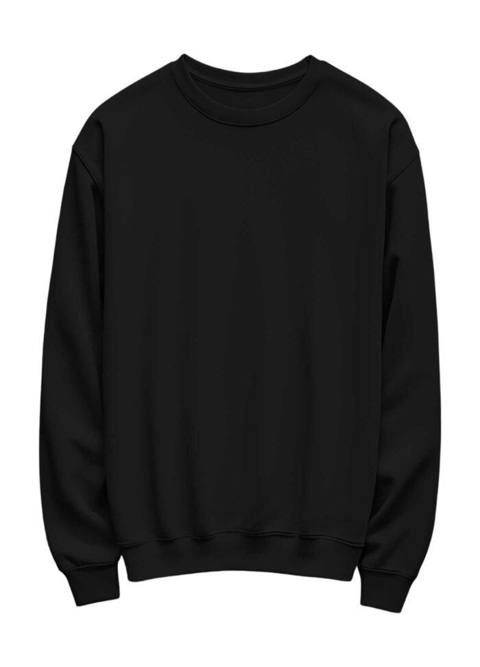 black-sweat-in-plane Plain Sweatshirt Black Color
