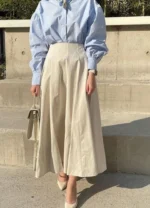 Button-Down Shirt & Pleated Skirt Set - Image 2
