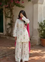 Farshi Shalwar Suit for Women – Stunning 3 Piece Digital Printed Lawn - Image 4